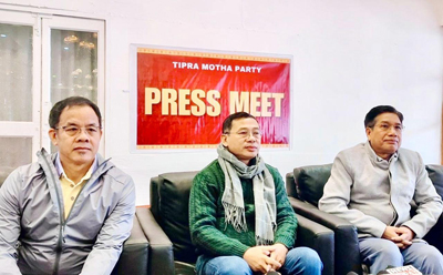Leaders of Tipra Motha Party (TMP) addressed a press conference in Agartala on December 31.